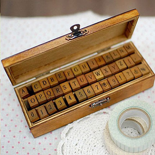 Antique Style Alphabet Capital Letter Stamps