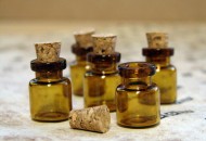 Miniature Amber Apothecary Bottles