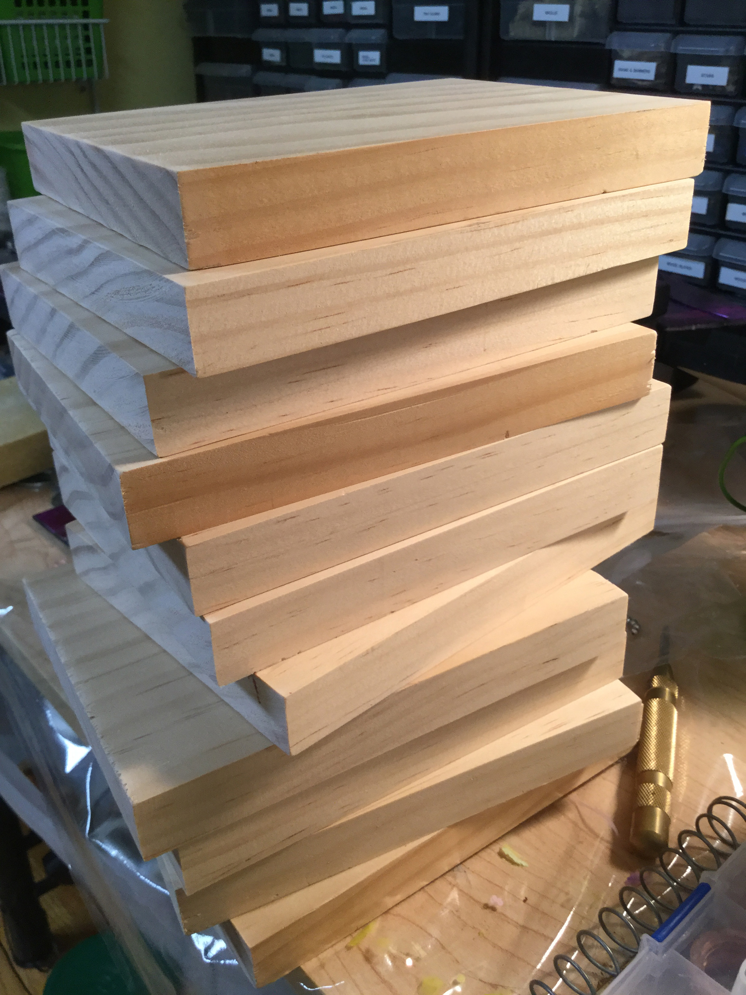DE Fun-A-Day, Day 4, Stack of Boards Ready to Be Painted