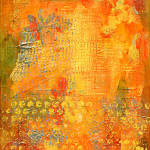 Orange & Green Shades Background for Collage Painting