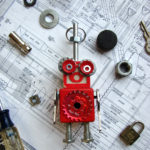 Red Gear Robot Ornament