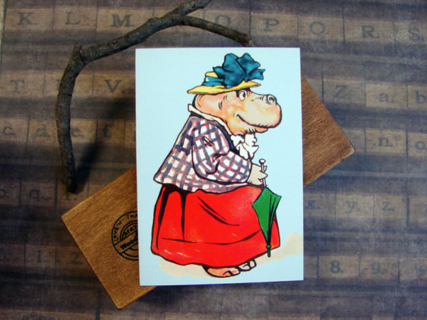 Mistress Hippopotamus April Showers Note Card