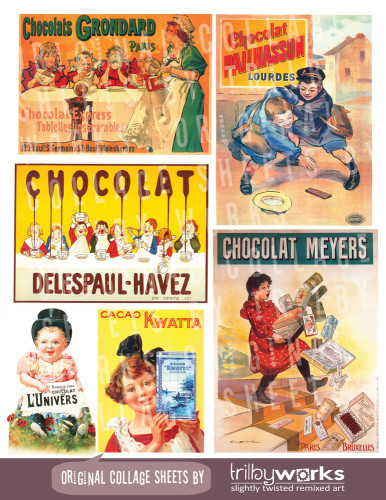 Vintage French Poster Advertising Chocolate