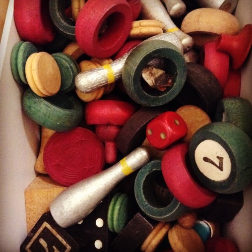 Assemblage Supplies - Vintage Wooden Game Pieces