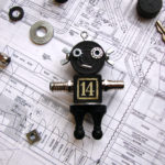 Black 14 Robot Ornament by Trilby Works