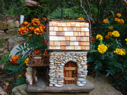 Beach Pebble Stacked Stone Fairy House