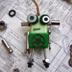 Green Gear Robot Ornament