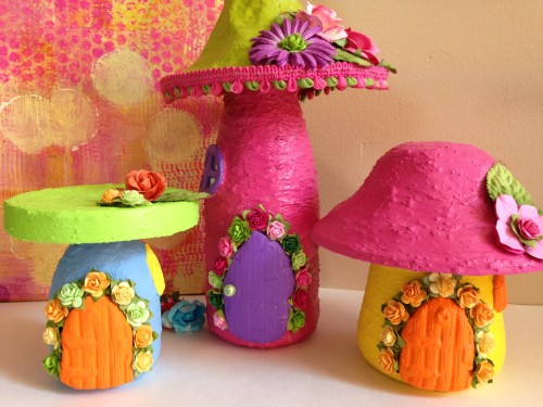 Group of Fairy Mushroom Houses