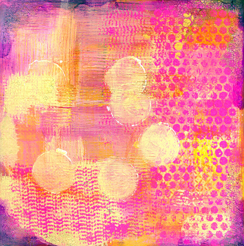 Pink & Yellow Shades Background for Collage Painting