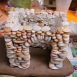 Stacked Stone Fairy House in progress 1