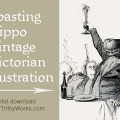 Toasting Hippo Vintage Victorian Illustration Graphic from Trilby Works