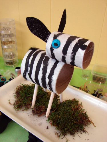 Zebra Toilet Paper Rolls Project for Kids