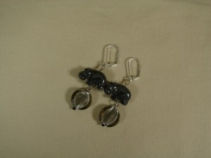Black Hippo Earrings