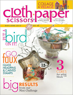 Cloth Paper Scissors Magazine cover, Issue 48, May/June 2013
