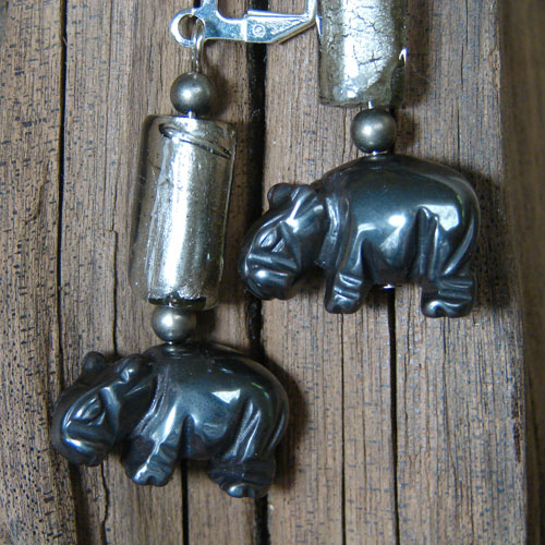 Hippo Earrings